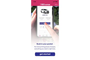 Booking process in the GO Rentals App