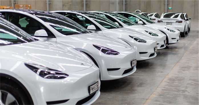 Front view of Tesla Model 3