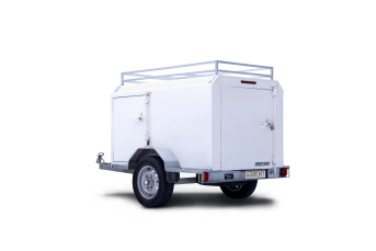 Side image of a GO Rentals trailer which is available for hire on a white background